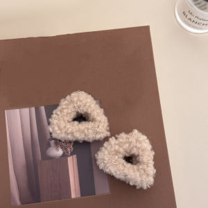 Fall and Winter Lamb Fur Cat Ears Small Jaw Clip Bangs Cropped Hair Clip Back Head Loose Clip Shark Clip High Ponytail Hair Claw