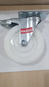 Bánh xe nhựa PP - Càng thép | Thương hiệu PAREO | Kích thước: Đường kính 125 mm | Tải trọng tối đa: 120 kg