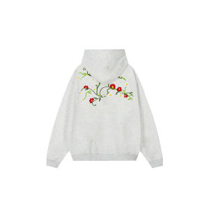 A chock | Floral Embroidery Thickened American Style Hooded Sweatshirt