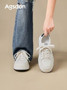 Agsdon | Womens Thick Sole Soft Casual Sneakers White