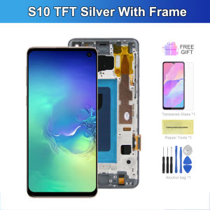 S10+ TFT For Samsung S10 Plus G975F LCD Display Touch Screen Digitizer For Samsung S10 G973F Screen Replacement Parts with Frame