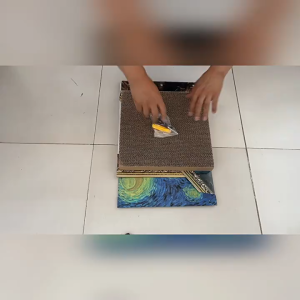 ภาพสีน้ำมันกรอบรูปรังแมว กระดานลับเล็บแมว 3Dศิลปะการออกแบบ รังแมว (พร้อมส่งค่ะ) CW128