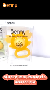 Gặm nướu silicon an toàn  mềm cho bé hình bình sữa  Bermy- có tem nhãn .
