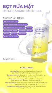 Sữa rửa mặt DTICC sữa rửa mặt tạo bọt Dticc chính hãng Hàn Quốc srm kiêm tẩy trang tẩy da chết dưỡng da cấp ẩm - 150ml