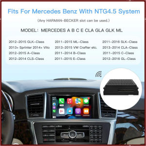 REEIIO Android Auto/Wireless Carplay For Mercedes Benz A B C E CLA GLA GLK ML NTG4.5 Support Reverse Camera Becker Module