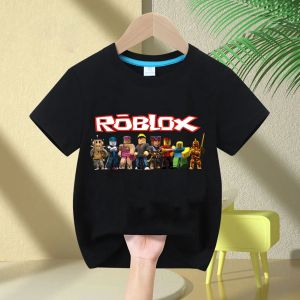 Bandai | Roblox 2026 Kids 100% Cotton T-Shirt – Boys Short-Sleeve Crew Neck T-Shirt with Cartoon Print Girl Casual and Comfortable Top