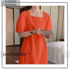 LEAShop 🌷เดรสกระโปรง เดรสกระโปรงแฟชั่นผู้หญิง สไตล์สาวเกาหลี สีพื้นผ้าเรียบ เดรสคอเหลี่ยม ใครใส่ก็ดูดี ใส่ได้ทุกวัย เดรสมินิมอลที่ทุกคนต้องไม่พลาด🤍