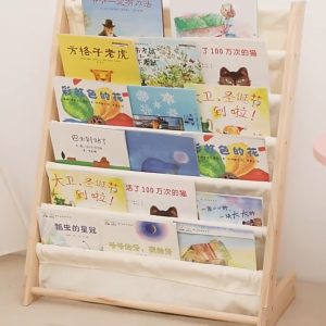 RCYAGO ไม้จริง ชั้นวางหนังสือเด็ก ชั้นวางหนังสือสำหรับเด็ก 75×30×79cm ความจุขนาดใหญ่ 7 ชั้น สไตล์มินิมอล เคลื่อนย้ายได้