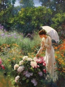 Girl In Garden Monet Style Scene 2000 Piece Jigsaw Puzzle For Adults Home Wall Decoration Gift Family Game Brain Teaser