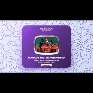 Pomade Matte Clay Tahan Lama - Classic Cuts 85 Gr (FREE SISIR) Premium Aroma Fruity Mix Hair Styling Paste / Clay Pomade