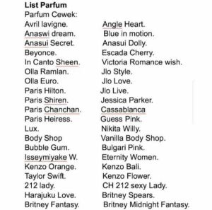 Universe Parfume Minyak Wangi WarungZN 100 ML By list