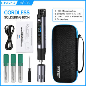 FNIRSI | FNIRSI HS-03 Cordless Soldering Iron Kit Portable Digital Soldering Iron USB Type-C PD Powered Fast Heating Mini Soldering Tool