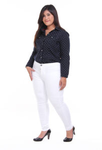 Celana Jeans Putih Wanita Jumbo Highwaist JSK 1101 Terbaru Panjang BB 120kg Melar Skinny