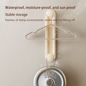 GREENSINDOOR Clothes Hanging Rack Wall Retractable Storage Rack Multi-purpose Storage Holder 2-layer Hanger Organizer