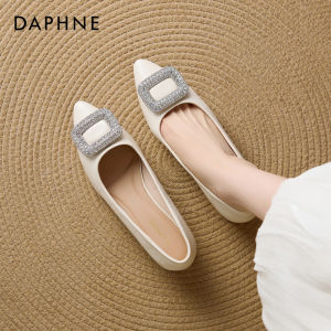 Daphne | French Pointed Toe Crystal Embellished Low Heel Pumps