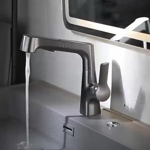 Rotary Pull-out Type Bathroom Faucet Hot and Cold Water Outlet Sink Faucet Three Mode Water Outlet Bathroom Sink Faucet Tap Tap