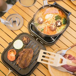Naturehike Camping Stove Portable Two Modes Cookware Outdoor Picnic Barbecue Grill Foldable Gas Stove High Power Cooking Pot