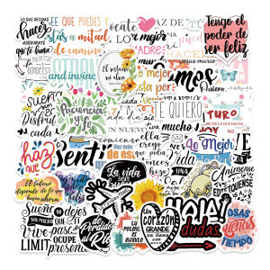 50PCS Spanish Inspiration Graffiti Stickers Phone Guitar Laptop Notebook Suitcase Cup Waterproof Sticker Decals Kids Toys