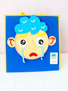 Cognitive Toy Embroidery Sticker Handmade Craft Materials for Children Kindergarten Early Education Facial Expression Patches