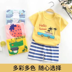 [Ready Stock] Baju Baby Boy Girl T shirt Set Short Pants Kids Clothes Toddle Shirt Set Short Sleeve Baju Budak