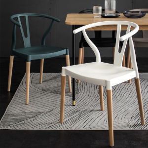 Nordic Chair Internet Celebrity Desk Chair Designer Dining Chair Minimalist Backrest Armrest Stool Negotiation Table and Chair Solid Wood Home Chair