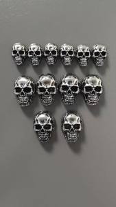 6pcs Gothic Skull Fridge Magnets 2 Sizes Punk Metal Halloween Home Decoration Party Arts Accessory Refrigerator Ornaments