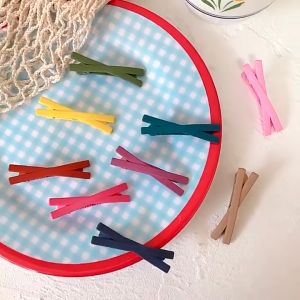 Tooyoo Simple Hairpin Sweet Candy Color Side Clip Bangs Clip Frosted Cross Hair Clip