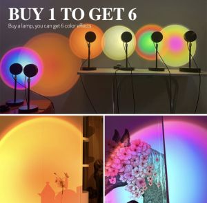 Sunset Lamp Sunset Projection Lamp 180° Rotation Sunset Projector Lamp Romantic Sunset Light Led Rainbow Lamp Night Light