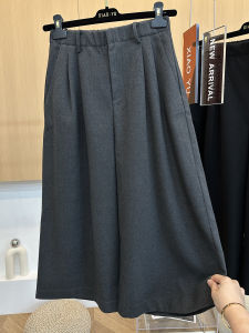 High Waist Loose Fit Casual Wide Leg Pants Womens Fashion Early Autumn New Style Polyester Cotton Blend Straight Cut Trousers