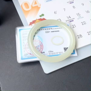 TIMESWIND Natural Original A-type Afghan Jade Light Green Round Bangle Simple Fashion Women Jewelry Gift with Certificate