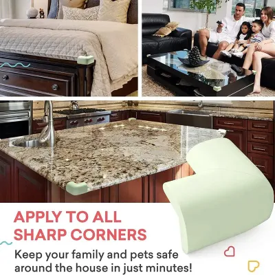 4pcs Soft Baby Proofing Corner Guards - Pre-Taped Table Corner Protector for Child Safety Furniture Bumper & Sharp Edge