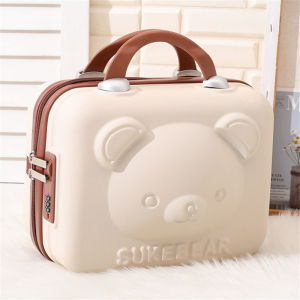 กระเป๋าเดินทางขนาดเล็กพกพาสะดวกสำหรับผู้หญิง กระเป๋าใส่เครื่องสำอางลายการ์ตูนน่ารัก กระเป๋าใส่ของแบบพกพา น้ำหนักเบา กระเป๋าเดินทางแบบพกพา