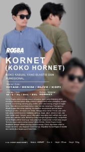Baju Koko Hornet ROGBA Kaos Kasual Muslim Sholat Pria Cowok by ROSAL Original Asli