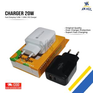 Batok Charger Fast Charging 20W Pd Qc 3.0 Led Usb
