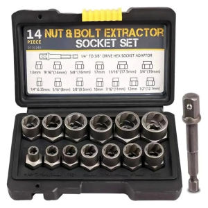 【Fast delivery】 14pcs Bolt Extractor Set for Rusted Rounded Nuts Screws Automotive Motorcycle Hardware Repair Kit