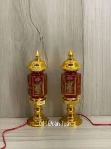 cặp đèn thờ Phú quý lục giác để bàn thờ thần tài- 3 kích cỡ
