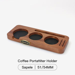 Coffee Tamper Mat Station Stand Portafilter Holder Support Base Rack Walnut For 51MM 54MM 58MM Espresso Accessories Barista Tool