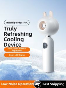 Portable Mini Handheld Fan Summer Essential Cartoon Design Quiet USB Charging for Office Desk Student Dormitory Large Wind Power