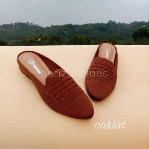 sepatu sandal wanita rajut import terlaris kekinian elegan hak 2cm