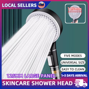 Large Panel Shower Head High Pressure 5 Modes with Multilayer Filtration Zeolite Activated Carbon Filter Skin Care Universal Size Bathroom Sprayer