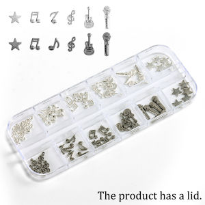 Nail Art Musical Symbol Alloy Ornaments a Mix of 3D Metal Accessories Retro Punk Hollowed-Out Musical Note Nail Art Ornaments.