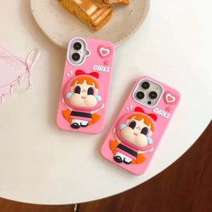 3D escopic Bracket Flying ตำรวจหญิงซิลิโคนเคสศัพท์สำหรับ iPhone 11 12 13 14 15 16 Pro Max ปลอกซิลิโคนอ่อนฝาครอบป้องกันสำหรับ IPhone15Promax Case