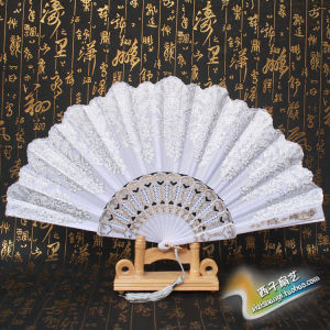 Retro Fan Lace Cheongsam Dancing Lolita Black Female Folding Fan Photo Props Summer Internet Celebrity JK Portable