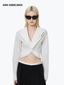 ANN ANDELMAN | Knot Designed V-Neck Casual Long Sleeve Waist-cinching Shirt