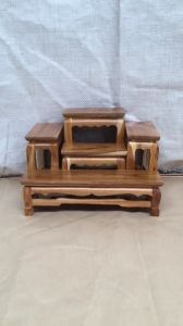 PHRAE WOOD โต๊ะหมู่บูชาไม้สักแท้ หมู่ 5 หน้า 4 (ตัวลูก) เคลือบสีใส กว้าง 30 ซม. ยาว 40 ซม. สูง 26 ซม.