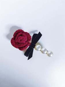 กิ๊บติดผมปักลายดอกชาติ โบว์ผูกผมสไตล์ฝรั่งเศส กิ๊บติดผมสไตล์เกาหลี ทำจากเส้นด้าย ดอกไม้ โบว์ผูกผม ตกแต่งผม สำหรับผู้หญิง