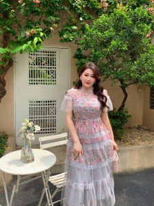 GLEC | Large Size Elegant Lace and Embroidery Women Dress