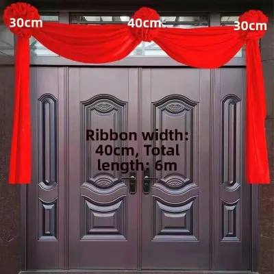 Yisheng | Wave Red Silk Fabric Decoration Wedding Door