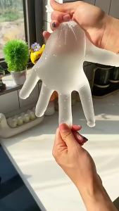 TPE Disposable Transparent PE Plastic Gloves Reusable Food Safe Clear Gloves For Kitchen Cooking Cleaning Restaurant Catering