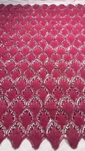 New Style African Sequins Lace Fabric High Quality French Beaded Lace Fabric Wine Red Nigerian Bridal Wedding Dress Sewing Fabrc